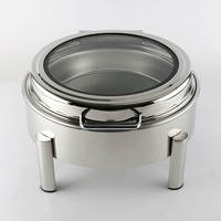 Plat de service de luxe en acier inoxydable doré, écologique et durable, avec couvercle, chauffe-plats pour buffet, traiteur et hôtel