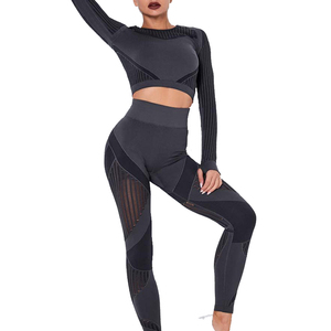 Service OEM – Nouveaux ensembles de yoga ajustés à manches respirantes pour la gym, l'entraînement, le fitness et la course – Tenue de sport et yoga - Product Image 5