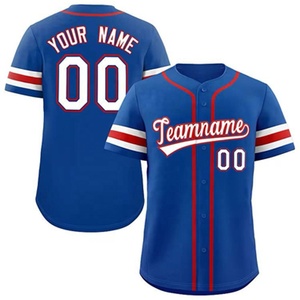 Camiseta de Béisbol Unisex de Hip Hop con Botones, Estampado Digital, Camiseta de Béisbol Personalizada con Letras y Números Bordados a Rayas para Hombre - Product Image 2