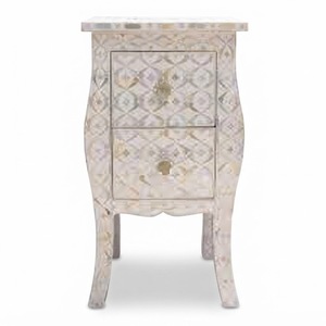 Table de Chevet Moderne en Os de Palme Floral, Vente en Gros Usine, Personnalisée, Vert Sarcelle, Commode à 3 Tiroirs, Luxe, Faite à la Main en Inde - Product Image 6