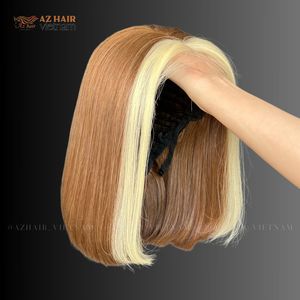 Vente en gros Perruques cheveux humains Sans colle Highlight Fringe Closure Blonde Couleur Extensions de cheveux humains de qualité supérieure pour les femmes - Product Image 1
