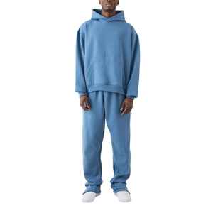 High Quality Custom Men's Heavyweight French Terry Fleece Hooded Acid Wash Oversized Baggy Tracksuits - Product Image 3