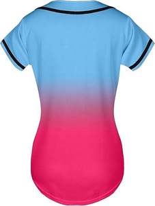 เสื้อซอฟต์บอลสำหรับผู้หญิง เสื้อกีฬาแบบติดกระดุมแบบกำหนดเอง แขนสั้น ระบายอากาศได้ดี ผลิตจากโพลีเอสเตอร์ สำหรับการฝึกซ้อมและการแข่งขัน - Product Image 6