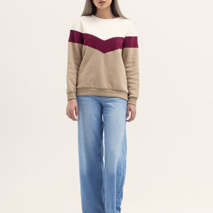 New Arrival 100% Cotton Women Pullover Sweatshirt Soft Fleece Lined Ribbed Cuffs Wholesale OEM ODM Custom Logo Factory - Product Image 3