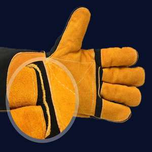 Gants de soudage personnalisés en cuir de vachette, gants de soudage de haute qualité, gants de soudage résistants à la chaleur, gants de sécurité - Product Image 4