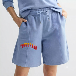 Shorts pour femmes tendance et à la mode, 100% coton respirant, logo imprimé personnalisé, couleur unie, style hip hop - Product Image 4