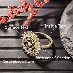 Bague d'École BOJ 055 Personnalisée sur Mesure pour Diplômé Universitaire, Bague de Fin d'Études Secondaires ou Universitaires pour Femme avec Pierre de Naissance en Argent 925 – Nouveauté Tendance - Product Image 2
