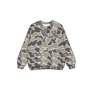 เสื้อสเวตเชิ้ตลายพรางแบบสวมหัว แขนยาว สำหรับกิจกรรมกลางแจ้ง ขายส่งสำหรับผู้ชายและผู้หญิง รับผลิตแบบ OEM พร้อมสกรีนโลโก้ตามสั่ง - Product Image 1