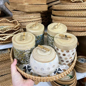 Caja de Almacenamiento de Bambú con Incrustaciones de Concha de Nácar, Caja de Almacenamiento de Bambú con Incrustaciones de Cáscara de Huevo para Té, Café y Especias, Venta al por Mayor - Product Image 4