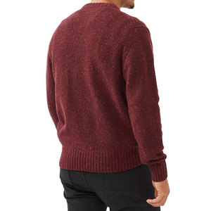 Pull tricoté personnalisé en mélange nylon/coton pour homme, OEM ODM, 7GG standard, col rond, manches longues, haute qualité, décontracté, effet vieilli - Product Image 2