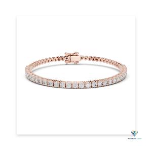 1.95 CT Rose <b>Gold</b> Round Lab Grown Diamond Tennis Bracelet in 14K <b>Solid</b> <b>Gold</b>, 6.5 Inch Classic Round Diamond Bracelet for Women - Product Image 6