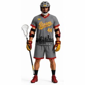 Uniforme de lacrosse entièrement personnalisable, maillot réversible avec logo imprimé sur mesure, 100% polyester respirant pour les kits de lacrosse masculins - Product Image 2