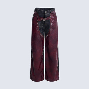 Customizable Black Leather Pants Real Leather Custom Logo Design Daily Use Stacked or Straight Pattern - Product Image 4