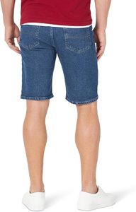 Shorts en jean délavé pour homme, coupe droite, taille mi-haute, décontracté, été, poches en coton, baskets blanches - Product Image 2