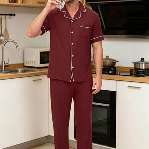 2026 New Style <b>Men</b> <b>Sleeping</b> Set High Quality Breathable Pajama Set Comfortable Nightwear For Home Wear Wholesale - Product Image 5