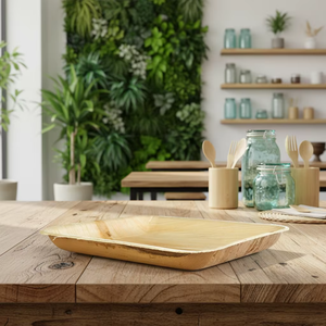Bandeja Rectangular de Hoja de Palma Areca de 7x8 Pulgadas, Platos Desechables Biodegradables Ecológicos para Fiestas, Catering, Proveedor de Restaurantes - Product Image 2