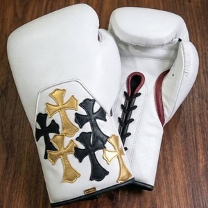 Gants de boxe en cuir de vachette OEM, personnalisables avec logo, légers, respirants, fermeture auto-agrippante, embossage profond, marque privée - Product Image 6