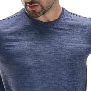 Men's <b>Navy</b> Blue Slim Fit Crew Neck Short Sleeve T Shirt Plain Stretch Casual Tee - Product Image 2