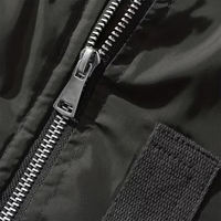 Blouson Bomber d'Hiver Personnalisé pour Homme, Manches Longues, Effet Délavé, Uni, Décontracté, Fermeture Éclair Avant, Coupe-Vent, Chaud, en Polyester/Nylon Chauffant
