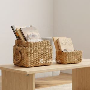 Paniers de rangement rectangulaires en osier avec poignées, écologiques, pour la lessive et l'organisation (vente en gros) - Product Image 6