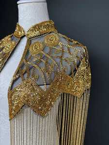 Womens Belly Dancing Bra <b>Tops</b> Raves Festival Party Clubwear <b>Sequin</b> Tassels Beaded Rhinestone Push-Up Bralette Belly Dancing - Product Image 4