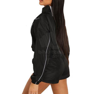 Conjunto Deportivo de Verano para Mujer, Chaqueta Cortavientos Informal con Cuello Alto y Pantalones Cortos, Ecológico y Transpirable, para Correr y Hacer Ejercicio - Product Image 4