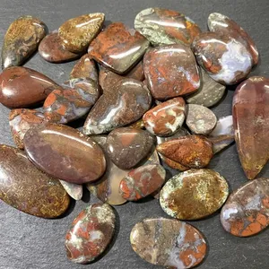 Piedras de Ágata Musgosa Roja Natural de Alta Calidad AAA, Cabujones Ovalados Sueltos, Certificado IGI, para Joyería, Personalizables - Product Image 5