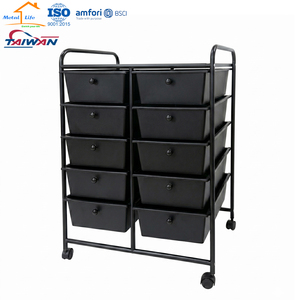 รถเข็นเก็บของแบบมีล้อ 10 ลิ้นชัก ดีไซน์มินิมอล สำหรับจัดระเบียบสำนักงานหรือห้องนั่งเล่น ผลิตในไต้หวัน - Product Image 2