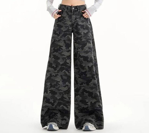 Pantalones Vaqueros Anchos de Mezclilla para Mujer, Estilo Americano, Retro, de Cintura Alta, Holgados, Modernos y Casuales, con Tela Suave - Product Image 1