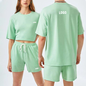 Conjuntos de Ropa de Verano para Hombre, Ligeros, Sólidos, Casuales y Transpirables, Nueva Llegada, Conjunto de Camiseta de Manga Corta y Pantalones Cortos en Oferta - Product Image 1