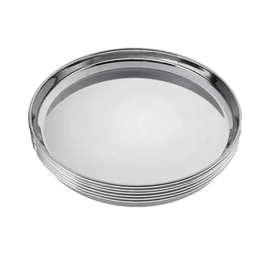Plato de Servir de Metal Resistente, Bandeja de Acero Inoxidable para Cocina, Buffet y Fiestas, Resistente al Óxido, Fácil de Mantener y Elegante - Product Image 3
