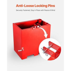 Caja de Balasto para Tractor de 3 Puntos, Categoría 1, Resistente a la Corrosión, Capacidad de Carga de 800 lb, con 2 Receptores de Enganche - Product Image 6