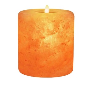Natural Himalayan <b>Pink</b> Salt Round <b>Candle</b> Holder Handmade Craft for Home Decoration - Product Image 3
