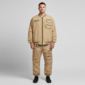 Conjunto de Chándal Cortavientos Sólido Casual de Moda Urbana para Hombre, Venta al por Mayor OEM, Personalizable, Transpirable, de Invierno - Product Image 2