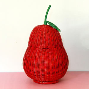 Cesta con tapa de ratán en forma de pera, contenedor de fibra ecológica, cestas organizadoras de almacenamiento al mejor precio. - Product Image 4