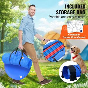 Set di Attrezzature per Allenamento Agility Cani 7 Pezzi: Ostacoli Regolabili, 6 Pali per Guado, 2 Tunnel, Anello per Salto, Pause Box, Fischietto - Product Image 5