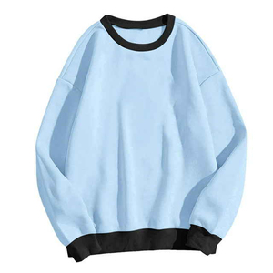 เสื้อสเวตเชิ้ตคอกลมทรงโอเวอร์ไซส์แบบยูนิเซ็กซ์ สีพื้น แต่งขอบสีครีม สไตล์ลำลอง สีน้ำตาลสำหรับฤดูใบไม้ร่วง - Product Image 2