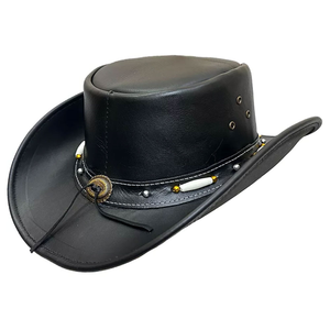 Sombrero Vaquero de Cuero Genuino Personalizado de Alta Calidad, Sombrero Occidental de Ala Ancha Ajustable Unisex para Exteriores, Sombrero de Rodeo y Rancho, Fabricante OEM - Product Image 3