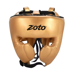 Metallic Gold <b>Boxing</b> Head Guard Premium Leather Sparring MMA <b>Headgear</b> Full Face Protection Private Label Helmet - Product Image 1