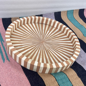 Handmade Elegant <b>Black</b> Bone Inlay Tray High Quality Wood Dining <b>Table</b> Platter Home Decor BY - Product Image 5