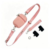 Nouvel Arrivage – Mini Sac de Voyage Décontracté en Polyester avec Porte-Monnaie Amovible et Ajustable à Fermeture Éclair, Sangle de Cou, Petite Pochette Téléphone