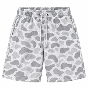 Shorts de sport décontractés pour hommes, respirants, à logo frontal uni, taille mi-haute, avec cordon de serrage, séchage rapide, pour la gym et la course, avec poches - Product Image 2