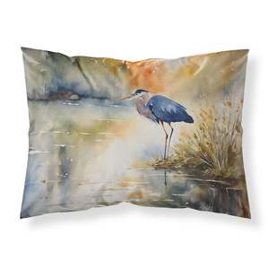 Blue Heron Ligero Super Suave Fácil Cuidado Arte Decorativo Funda De Almohada estándar - Product Image 1