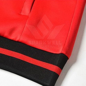 Ensemble de survêtement personnalisé pour homme, noir et rouge, imprimé, à séchage rapide, veste zippée intégrale et pantalon avec poches latérales, vêtements de sport - Product Image 3