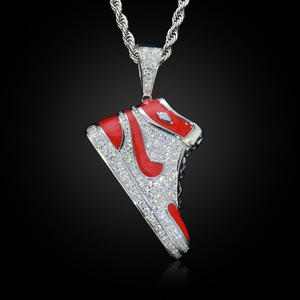 Moissanite Diamond Pendant 925 Silver Sneaker Charm Necklace Luxury <b>Iced</b> <b>Out</b> <b>Chain</b> Sparkling Hip Hop Jewelry Gift - Product Image 1