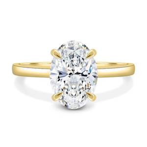Moissanite 2CT Oval Cut Diamond <b>Solitaire</b> Halo Gold Plated <b>Rings</b> With 925 <b>Silver</b> Fine Birthdays Party Promise Gift For Friends - Product Image 2
