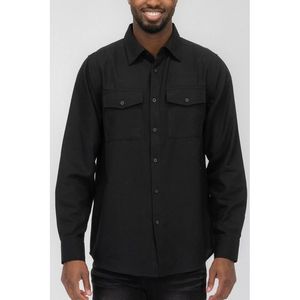 Camicia in flanella tinta unita da uomo Weiv - Product Image 1