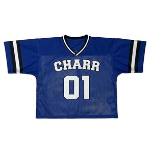 Camiseta de fútbol americano verde para hombre, cuello en V, manga corta, corte holgado, transpirable, con estampado del nombre y número del equipo, uniforme personalizado. - Product Image 2