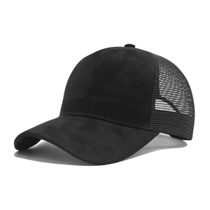 Suede 5 Panel Snapback Mesh <b>Hats</b> High Quality Distressed Wholesale Trucker Cap Custom logo Baseball Sports Caps - Product Image 2