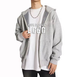 เสื้อฮู้ดซิปหน้าสตรีทแวร์แบบหนา ขายส่ง ปักโลโก้ตามสั่ง ราคาโรงงาน ผู้ผลิต - Product Image 3